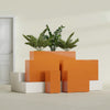 Potsdam Extra Large Long Rectangle Fiberglass Planter - 48 in x 16 in x 32 in - Gloss Tangerine - Gloss Tangerine,48 in x 16 in x 32 in
