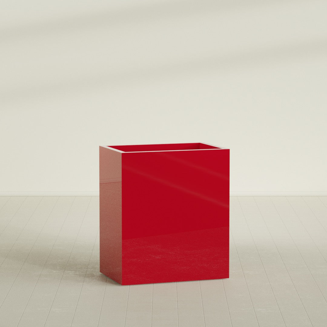 Darwin Large Rectangle Fiberglass Planter - 36 in x 24 in x 42 in - Gloss Red - Gloss Red,36 in x 24 in x 42 in