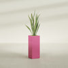 Delray Large Tall Rectangle Fiberglass Planter - 12 in x 12 in x 32 in - Gloss Pink Violet - Gloss Pink Violet,12 in x 12 in x 32 in