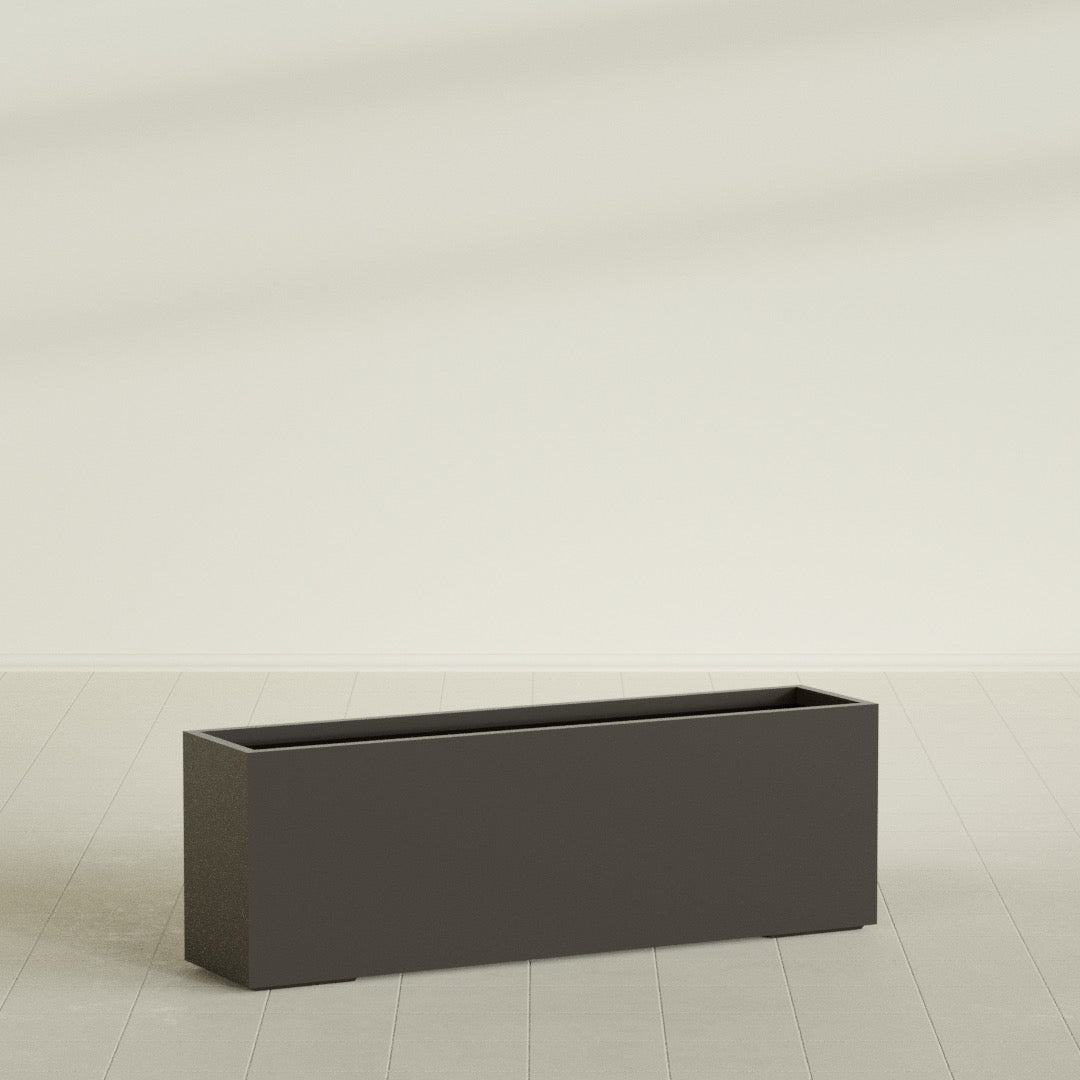 Tolga Extra Large Long Rectangle Fiberglass Planter - 72 in x 16 in x 24 in - Matte Brown - Matte Brown,72 in x 16 in x 24 in