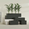 Torino Extra Large Wide Rectangle Fiberglass Planter - 60 in x 24 in x 18 in - Matte Charcoal - Matte Charcoal,60 in x 24 in x 18 in