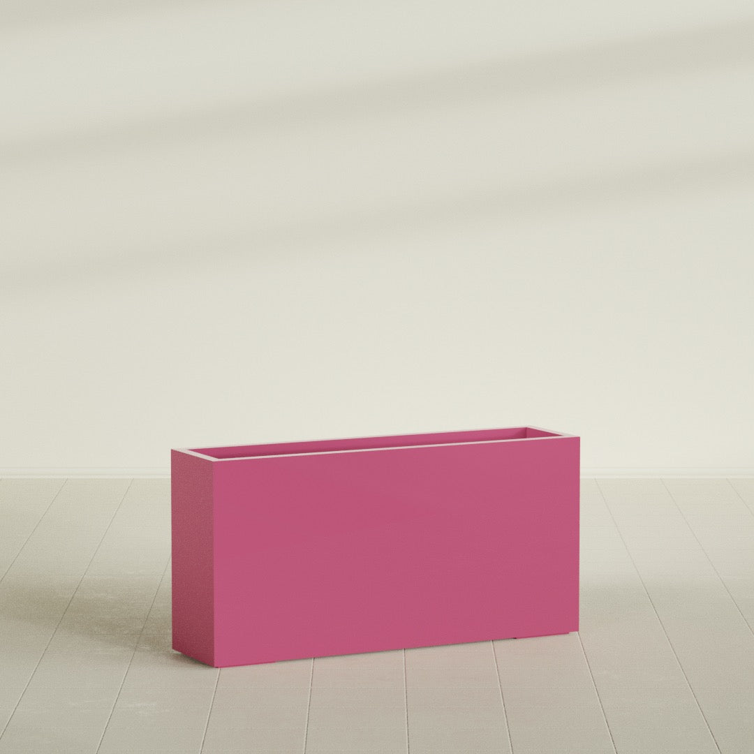 Hollywood Extra Large Narrow Rectangle Fiberglass Planter - 48 in x 12 in x 24 in - Gloss Pink Violet - Gloss Pink Violet,48 in x 12 in x 24 in