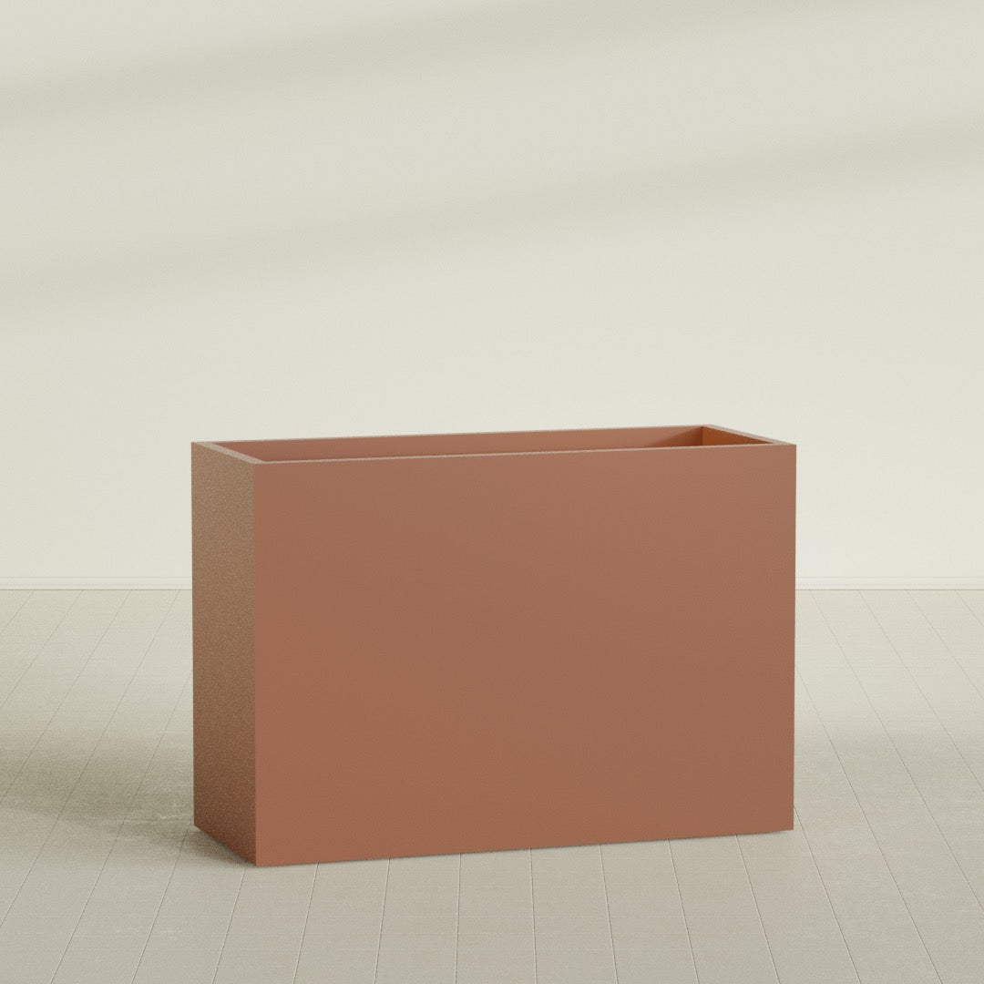 Darwin Extra Large Long Rectangle Fiberglass Planter - 60 in x 24 in x 42 in - Matte Terracotta - Matte Terracotta,60 in x 24 in x 42 in