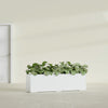 Hudson Extra Large Long Rectangle Fiberglass Planter - 100 in x 18 in x 28 in - Matte White - Matte White,100 in x 18 in x 28 in