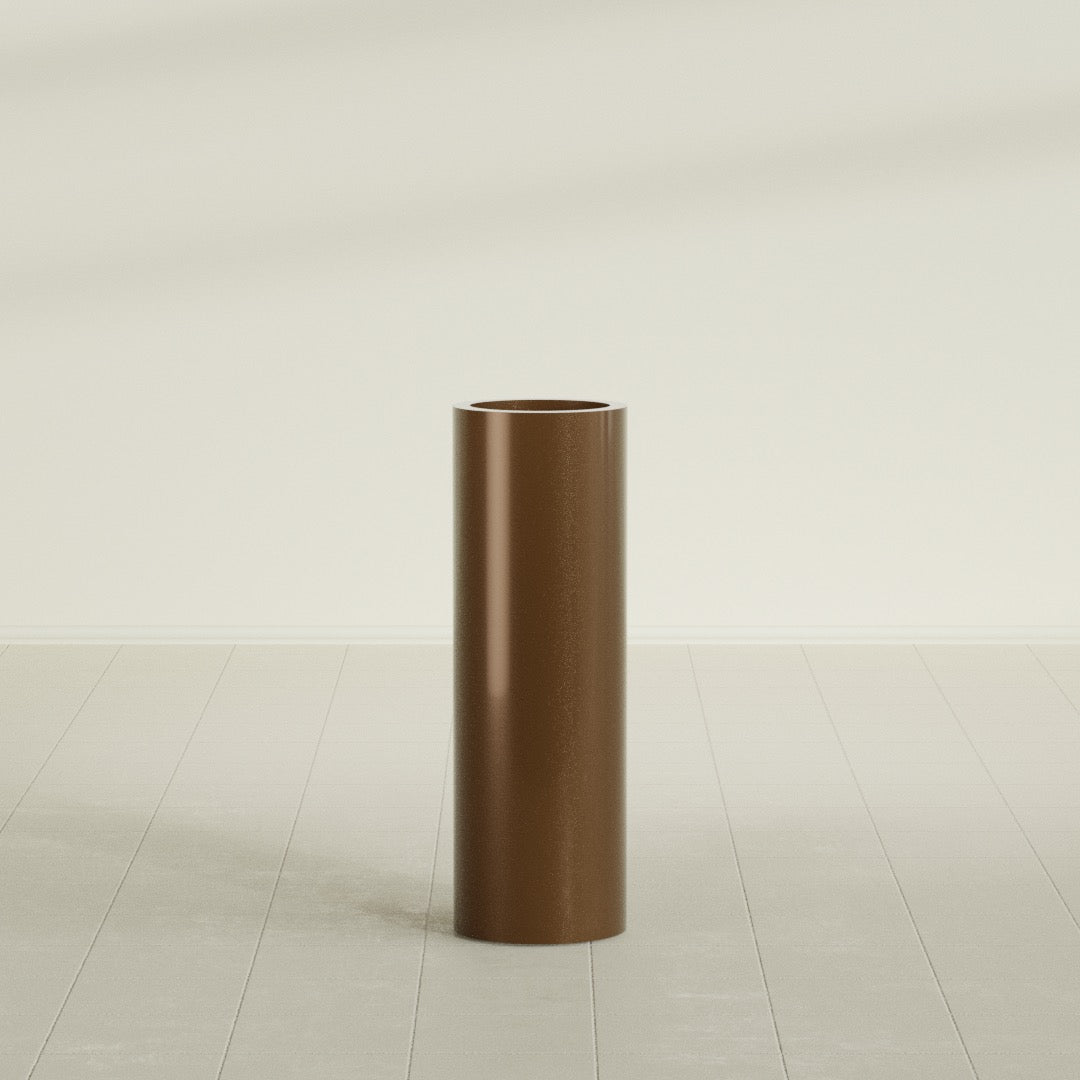 Corry Large Tall Cylinder Fiberglass Planter - 10 in x 10 in x 30 in - Metallic Bronze - Metallic Bronze,10 in x 10 in x 30 in