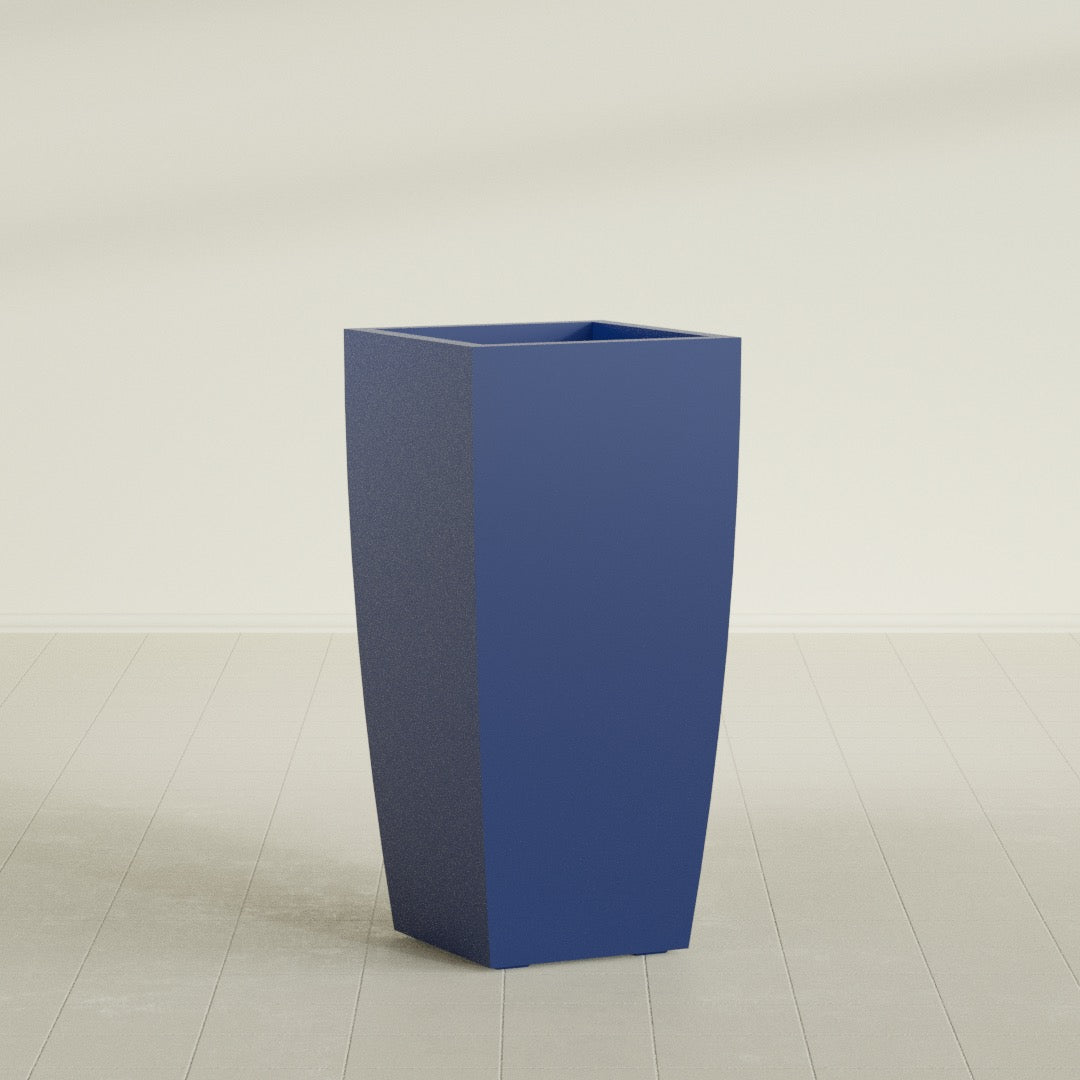 Toulan Large Tall Tapered Square Fiberglass Planter - 20 in x 20 in x 42 in - Matte Cobalt Blue - Matte Cobalt Blue,20 in x 20 in x 42 in