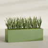 Granada Extra Large Long Rectangle Fiberglass Planter - 72 in x 24 in x 24 in - Satin Green - Satin Green,72 in x 24 in x 24 in