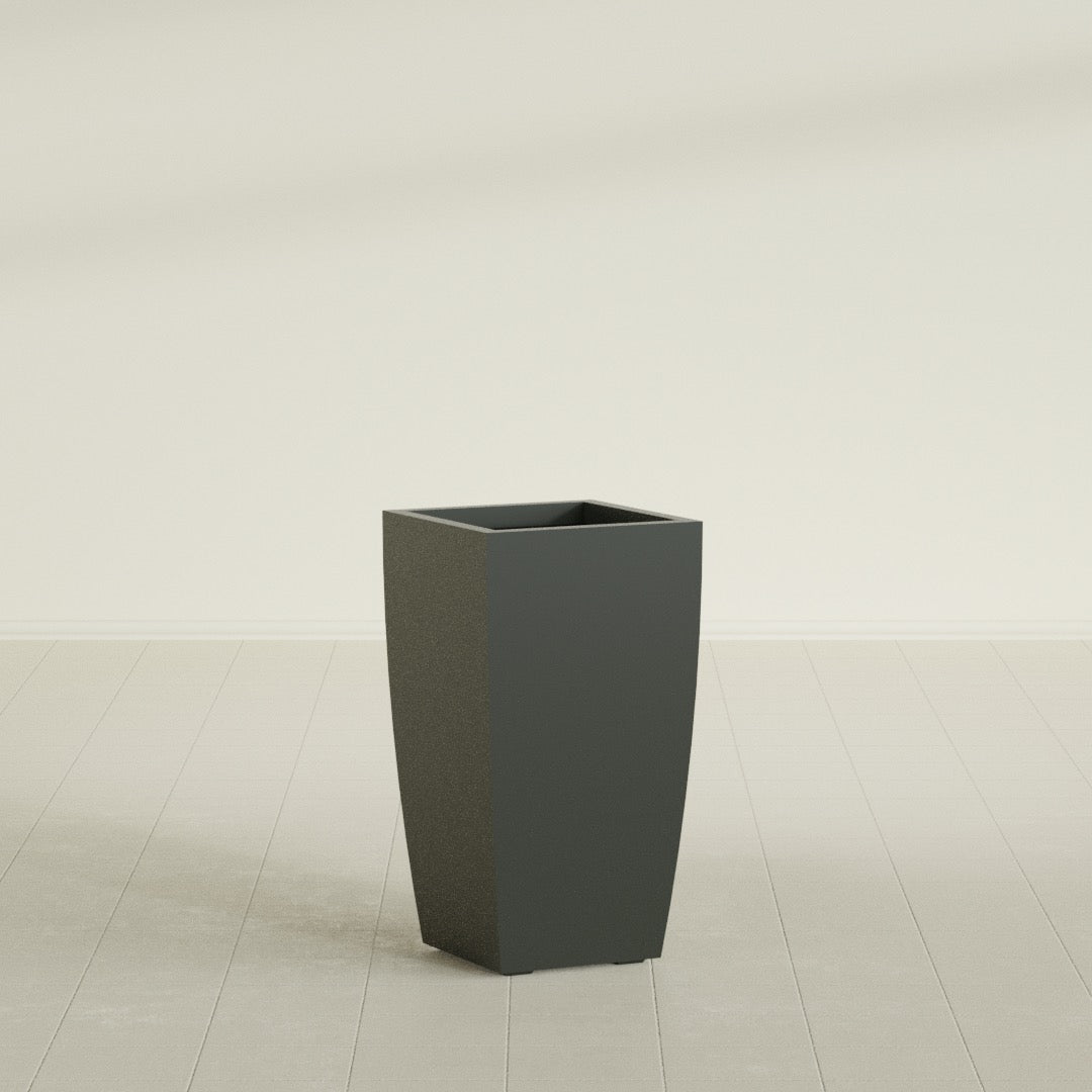 Toulan Large Tall Tapered Square Fiberglass Planter - 16 in x 16 in x 30 in - Matte Charcoal - Matte Charcoal,16 in x 16 in x 30 in