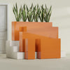 Delray Extra Large Long Rectangle Fiberglass Planter - 48 in x 12 in x 32 in - Gloss Tangerine - Gloss Tangerine,48 in x 12 in x 32 in