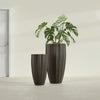 San Jose Large Tall Round Fluted Fiberglass Planter - 16 in x 16 in x 30 in - Matte Brown - Matte Brown,16 in x 16 in x 30 in