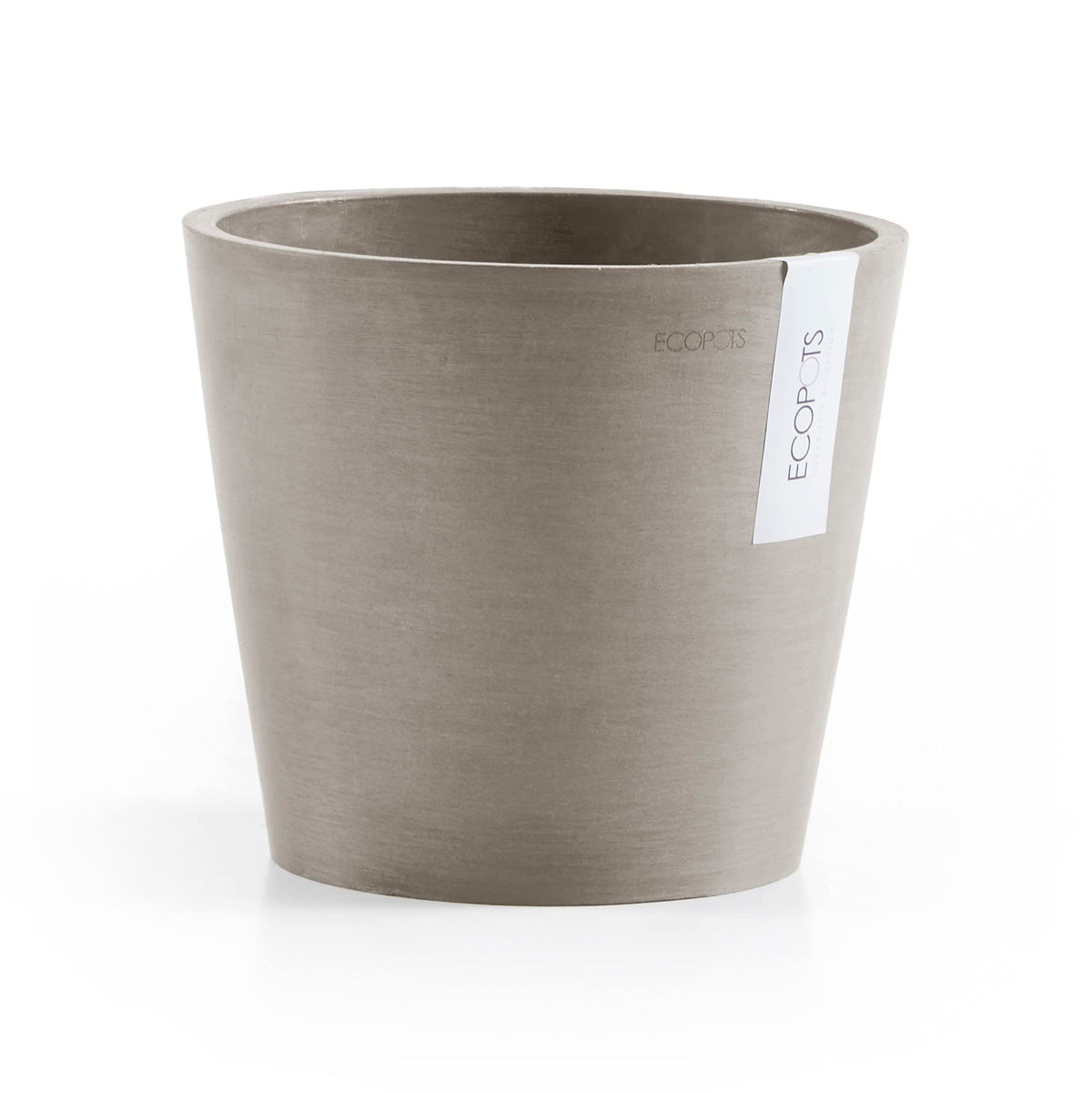 Amsterdam Small Round Planter - 11.8 in x 11.8 in x 10.5 in - Taupe - Taupe,11.75 in x 11.75 in x 10.5 in,Planter Only