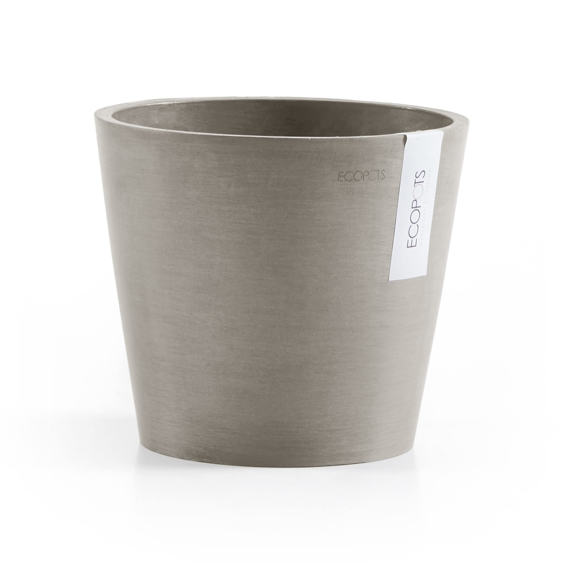 Amsterdam Small Round Planter - 8 in x 8 in x 7 in - Taupe - Taupe,8 in x 8 in x 7 in,Planter Only