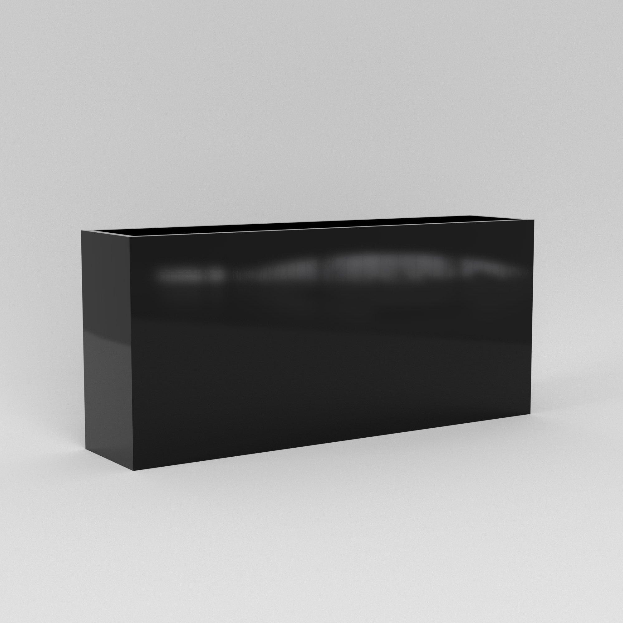 Potsdam Large Tall Rectangle Fiberglass Planter - 16 in x 16 in x 32 in - Gloss Black - Gloss Black,16 in x 16 in x 32 in