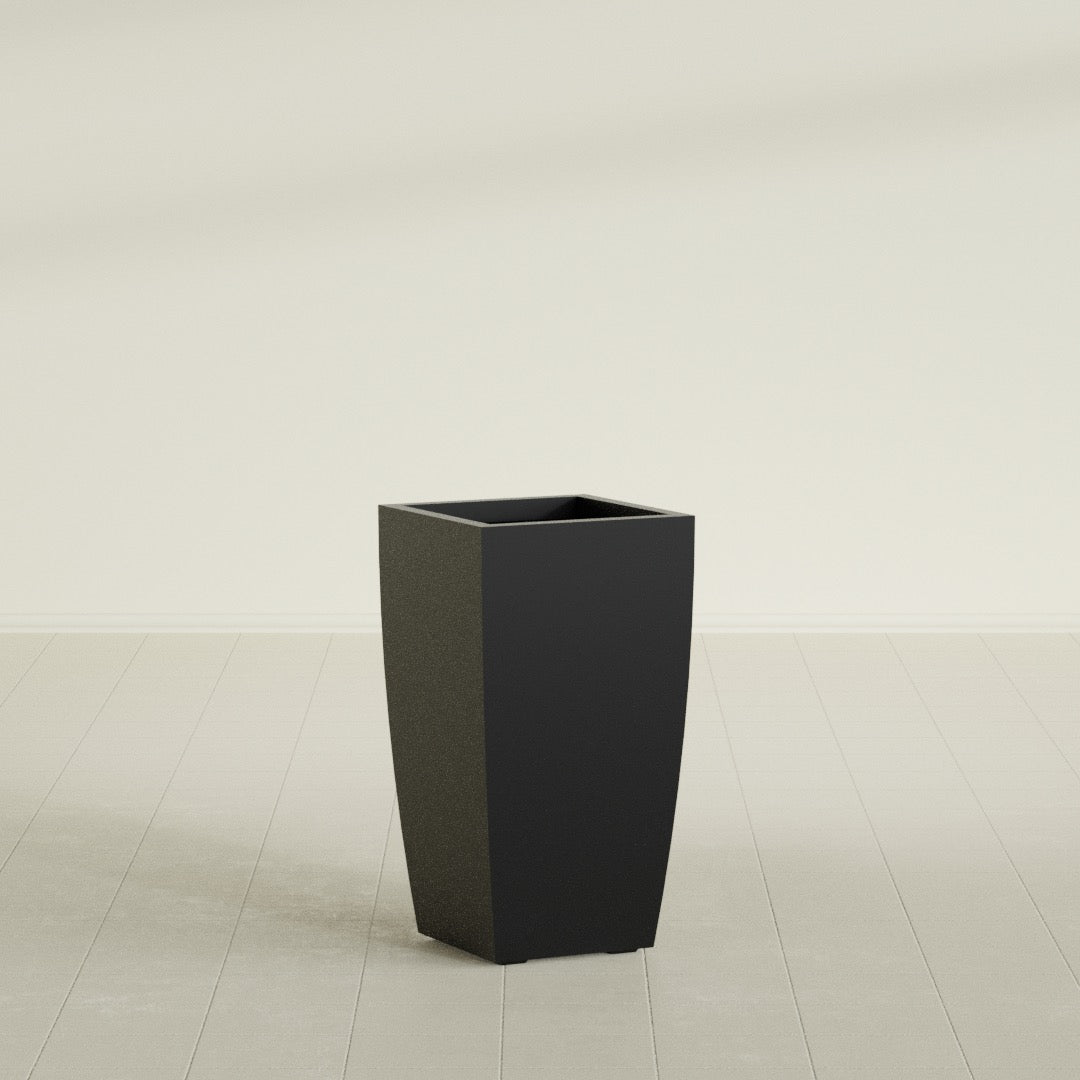 Toulan Large Tall Tapered Square Fiberglass Planter - 16 in x 16 in x 30 in - Matte Black - Matte Black,16 in x 16 in x 30 in