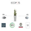 Rotterdam Medium Tall Square Planter - 12.25 in x 12.25 in x 22 in - White Grey - White Grey,12.25 in x 12.25 in x 22 in,Planter Only