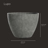 Lupo - 20in x 20in x 15.4 - Grey Stone - Grey Stone,20 in x 20 in x 15.5 in - Grey Stone,20 in x 20 in x 15.5 in - Grey Stone,20 in x 20 in x 15.5 in - Grey Stone,20 in diam. x 15.4 in