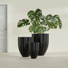Alicante Medium Round Fiberglass Planter - 26 in x 26 in x 32 in - Matte Black - Matte Black,26 in x 26 in x 32 in