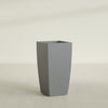Toulan Large Tall Tapered Square Fiberglass Planter - 18 in x 18 in x 36 in - Metallic Gunmetal - Metallic Gunmetal,18 in x 18 in x 36 in