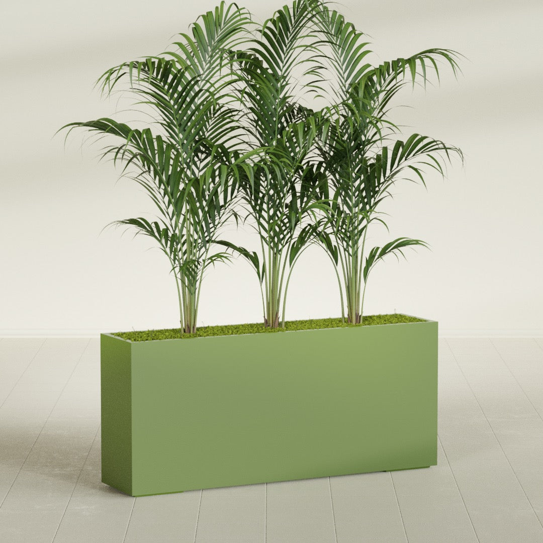 Potsdam Extra Large Long Rectangle Fiberglass Planter - 72 in x 16 in x 32 in - Satin Green - Satin Green,72 in x 16 in x 32 in