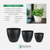 Harrison Small Round Plastic Planter - 13 in x 13 in x 11.6 in - Espresso Metallic - Espresso Metallic,13 in x 13 in x 11.6 in