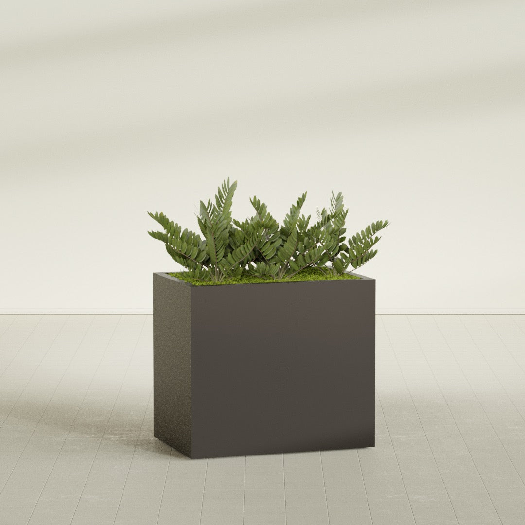 Brisbane Large Rectangle Fiberglass Planter - 36 in x 24 in x 32 in - Matte Brown - Matte Brown,36 in x 24 in x 32 in