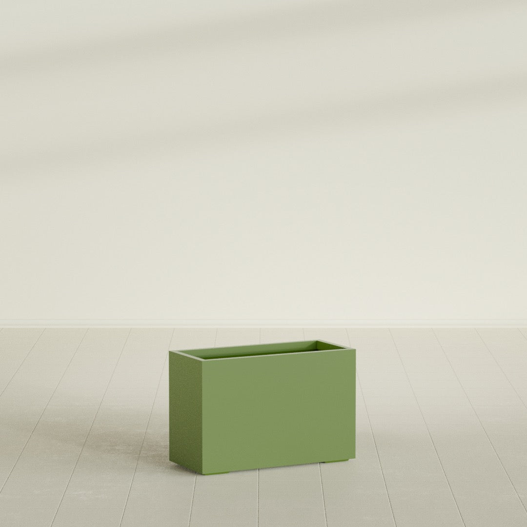 Tolga Large Rectangle Fiberglass Planter - 36 in x 16 in x 24 in - Satin Green - Satin Green,36 in x 16 in x 24 in