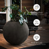 Orbo Globe Sphere Planter – Grey Stone Finish – Fiberglass Indoor/Outdoor and Weather-Resistant Round Planter (23.5" D x 21" H Exterior, 23.2" D x 20.5" H Interior) - Grey Stone,23.5 in x 23.5 in x 21 in - Grey Stone,23.5 in x 23.5 in x 21 in - Grey  - Grey Stone,23.6 in diam. x 21.1 in