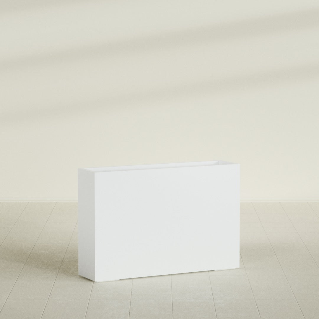 Delray Extra Large Long Rectangle Fiberglass Planter - 48 in x 12 in x 32 in - Matte White - Matte White,48 in x 12 in x 32 in