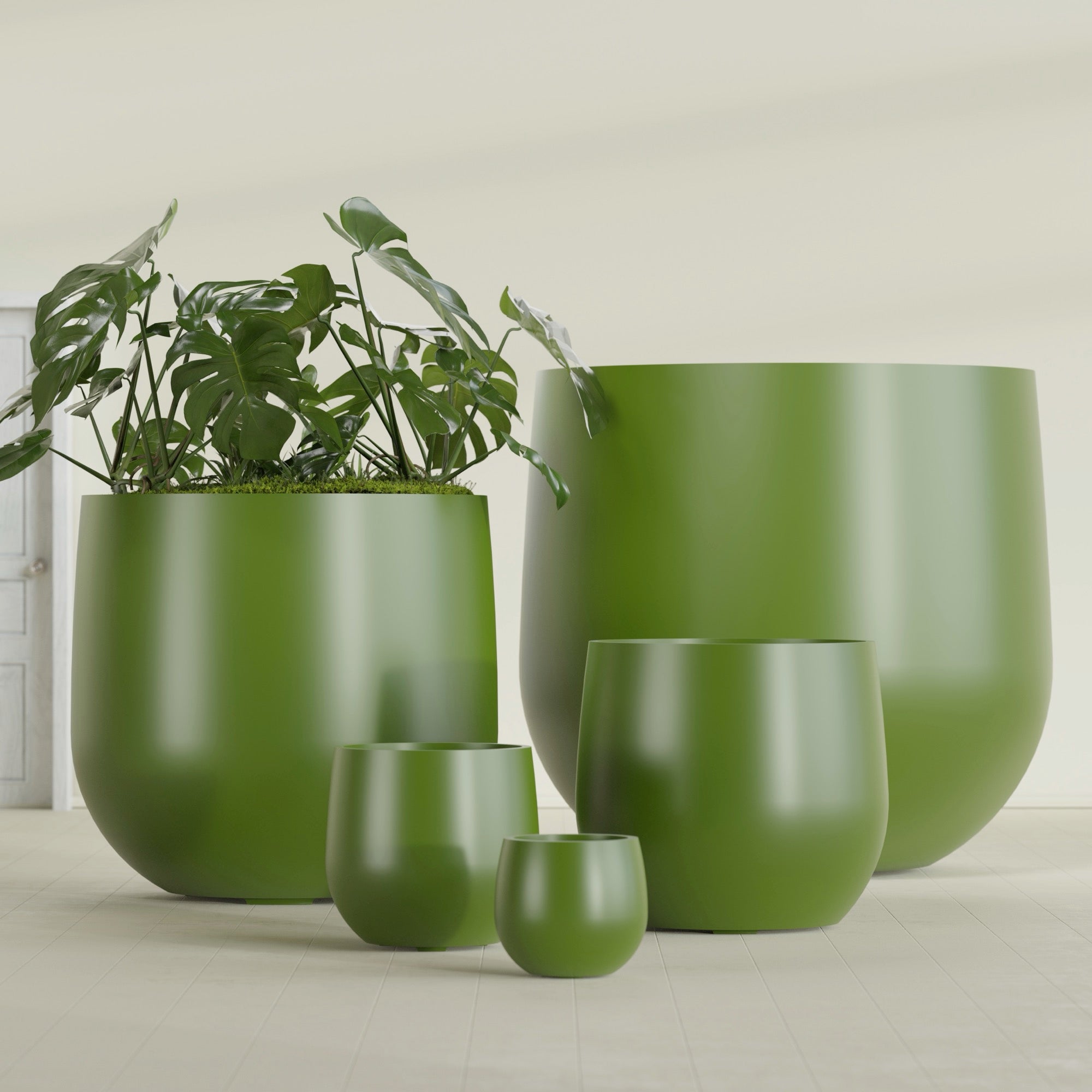 Westfield - 15in diam. x 14in - Satin Green - Satin Green,15 in diam. x 14 in H