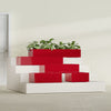 Antwerp Medium Low Rectangle Fiberglass Planter - 24 in x 24 in x 12 in - Gloss Red - Gloss Red,24 in x 24 in x 12 in