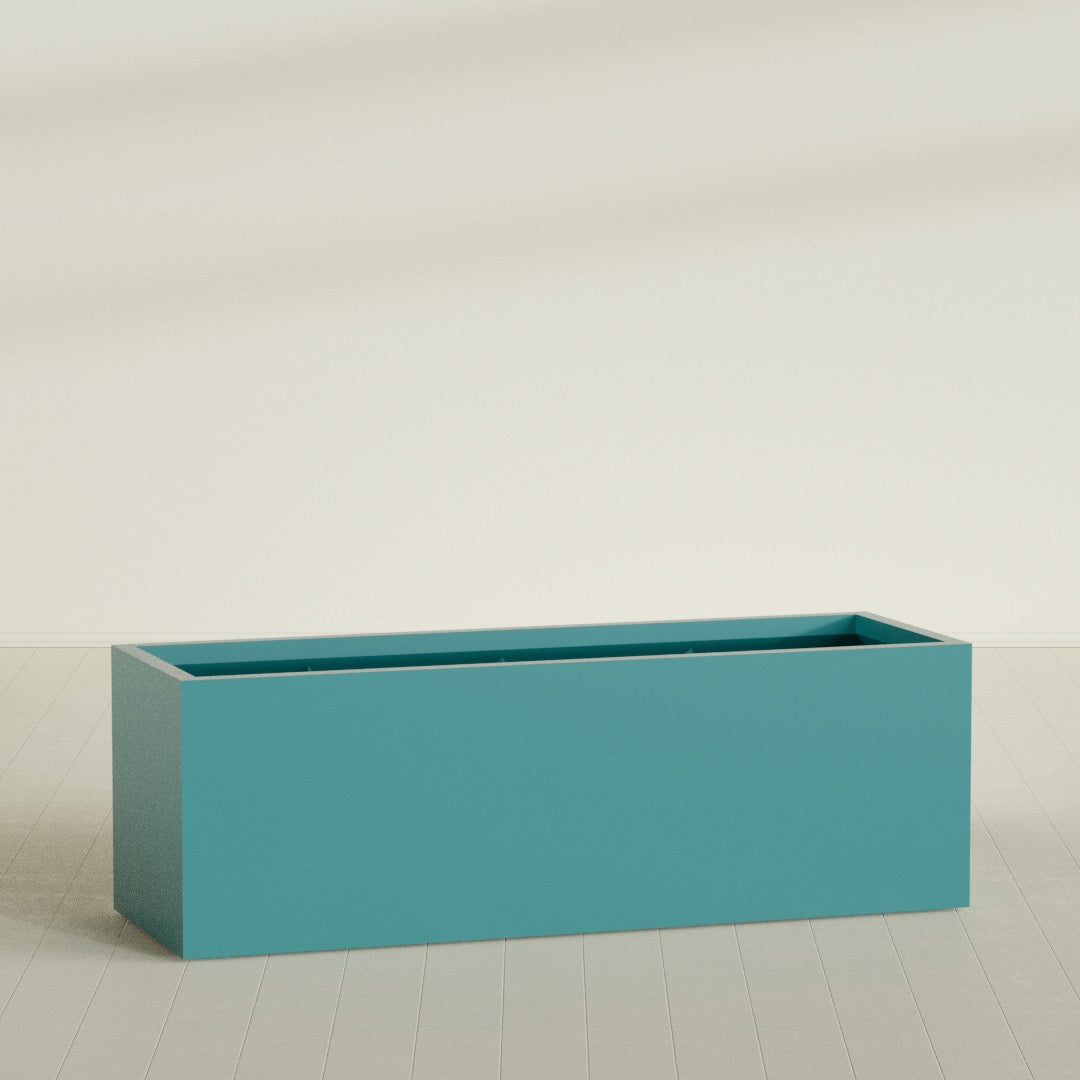Granada Extra Large Long Rectangle Fiberglass Planter - 72 in x 24 in x 24 in - Satin Sea Foam - Satin Sea Foam,72 in x 24 in x 24 in