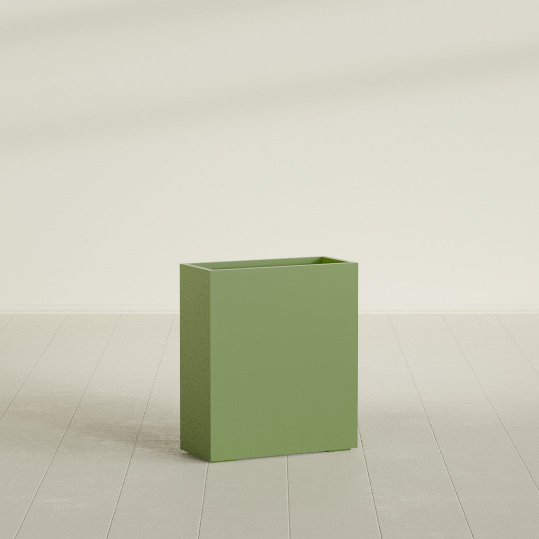 Perth Large Tall Rectangle Fiberglass Planter - 36 in x 16 in x 42 in - Satin Green - Satin Green,36 in x 16 in x 42 in