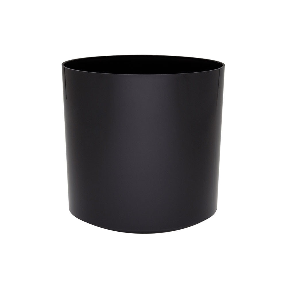 Cylinder Small Round Plastic Planter - 16 in x 16 in x 16 in - Gloss Black - Gloss Black,16 in x 16 in x 16 in