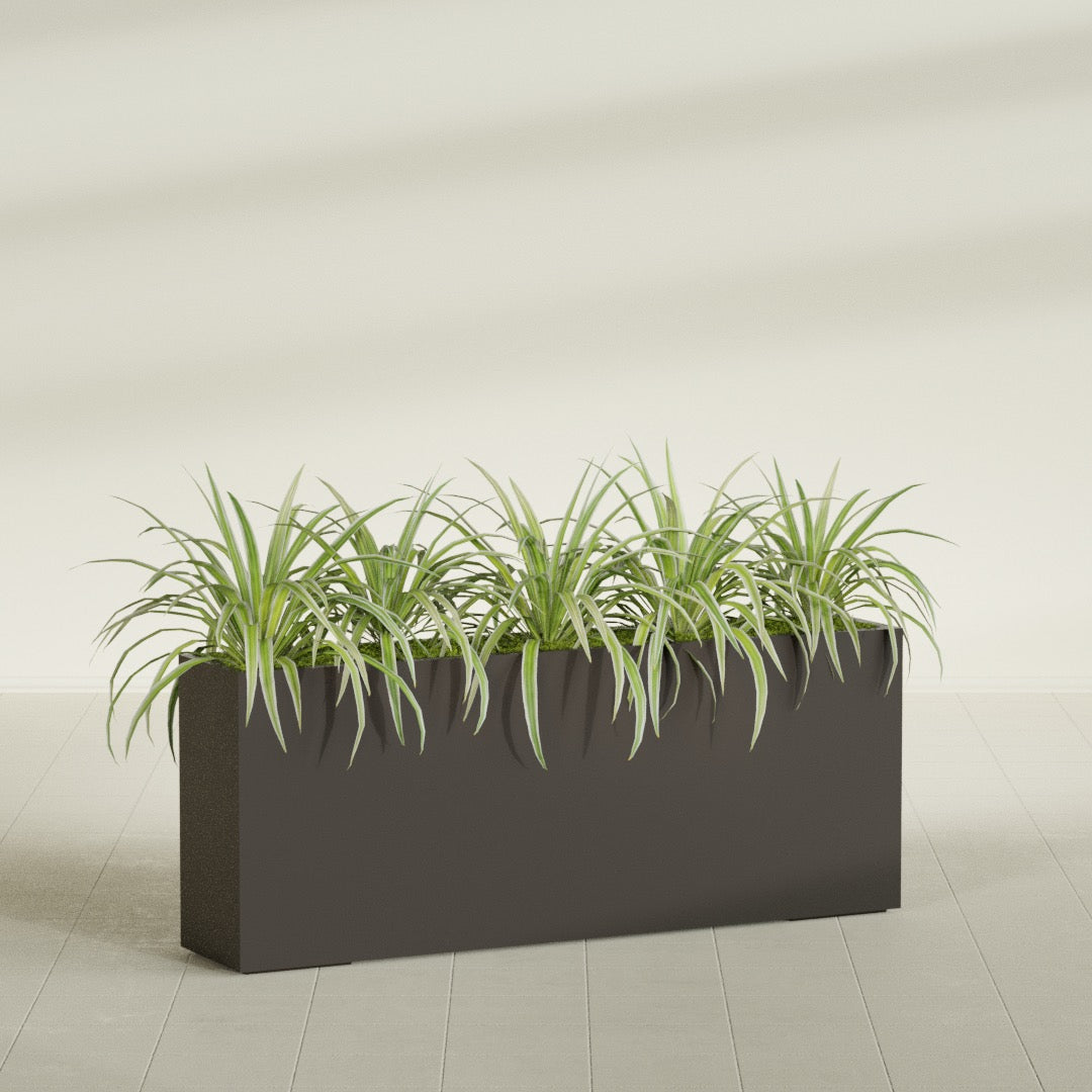 Hollywood Extra Large Narrow Rectangle Fiberglass Planter - 60 in x 12 in x 24 in - Matte Brown - Matte Brown,60 in x 12 in x 24 in