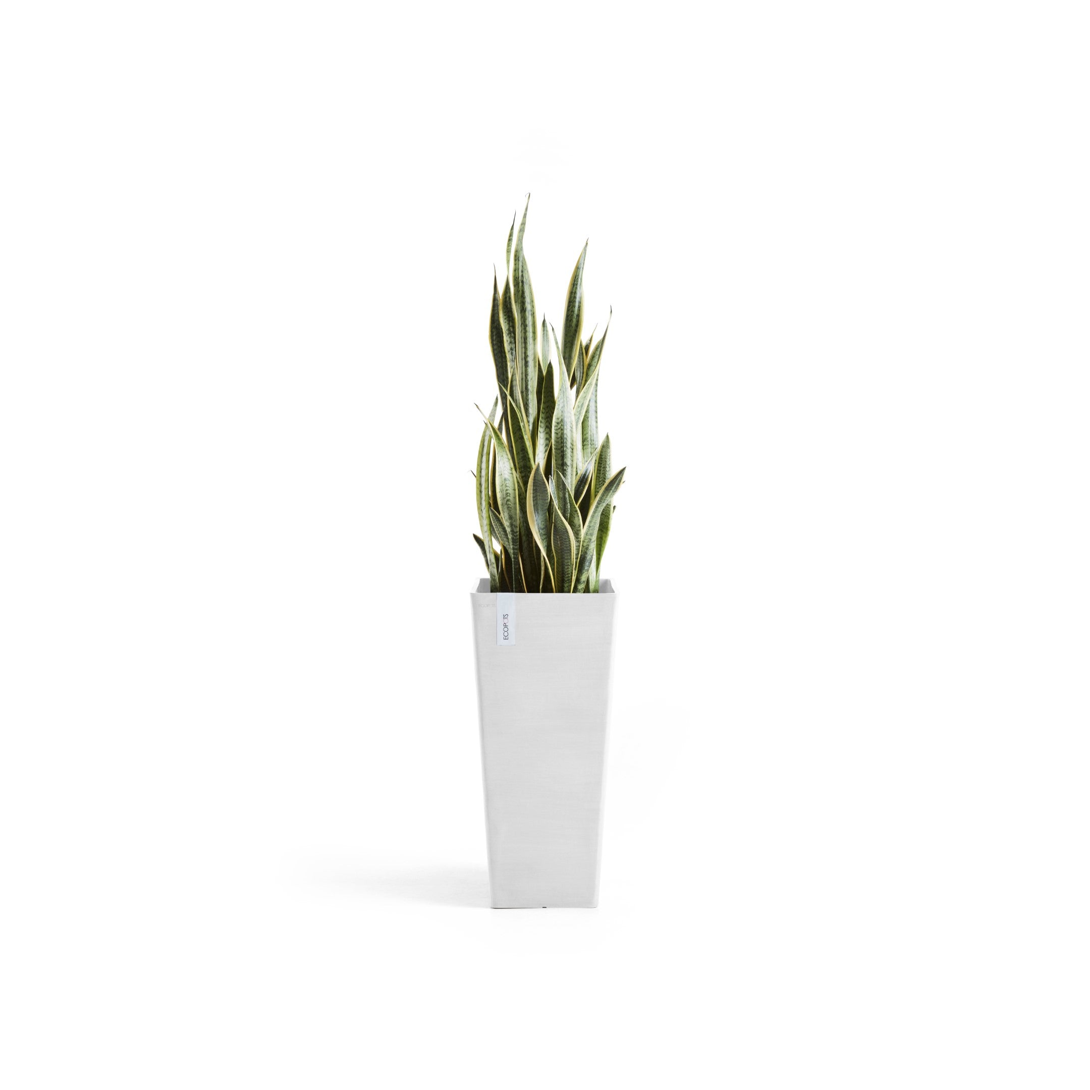 Rotterdam High Medium Square Planter - 12.6 in x 12.6 in x 27.5 in - Pure White - Pure White,12.5 in x 12.5 in x 27.5 in,Planter Only