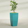 Toulan Extra Large Tall Tapered Square Fiberglass Planter - 23 in x 23 in x 48 in - Satin Sea Foam - Satin Sea Foam,23 in x 23 in x 48 in