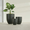 Valencia Large Round Fiberglass Planter - 27 in x 27 in x 31 in - Matte Charcoal - Matte Charcoal,27 in x 27 in x 31 in