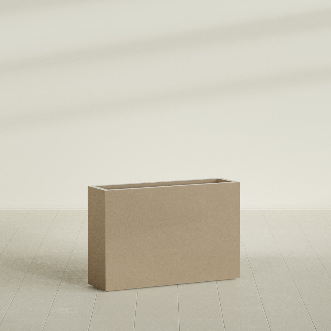 Milano Large Narrow Rectangle Fiberglass Planter - 36 in x 10 in x 24 in - Metallic Gold - Metallic Gold,36 in x 10 in x 24 in