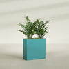 Milano Medium Narrow Rectangle Fiberglass Planter - 24 in x 10 in x 24 in - Satin Sea Foam - Satin Sea Foam,24 in x 10 in x 24 in
