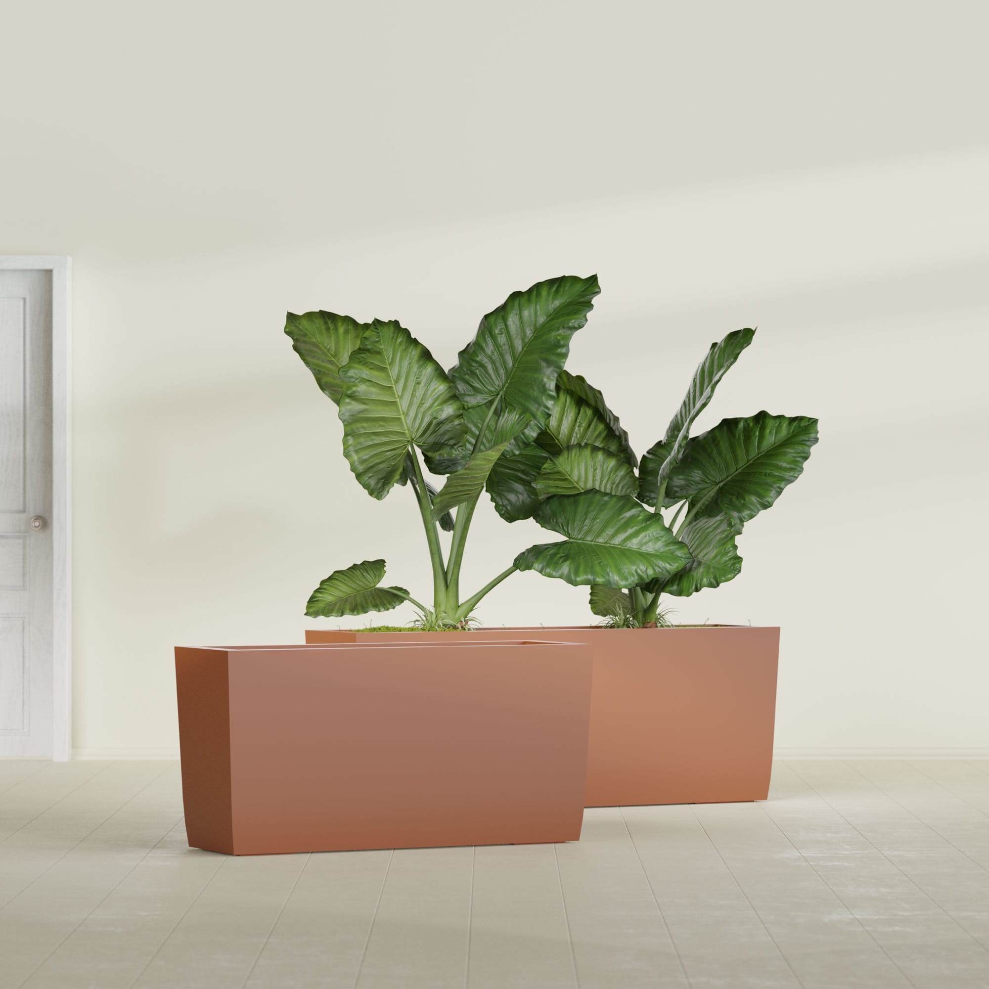 Panama Large Long Rectangle Fiberglass Planter - 36 in x 12 in x 18 in - Matte Terracotta - Matte Terracotta,36 in x 12 in x 18 in