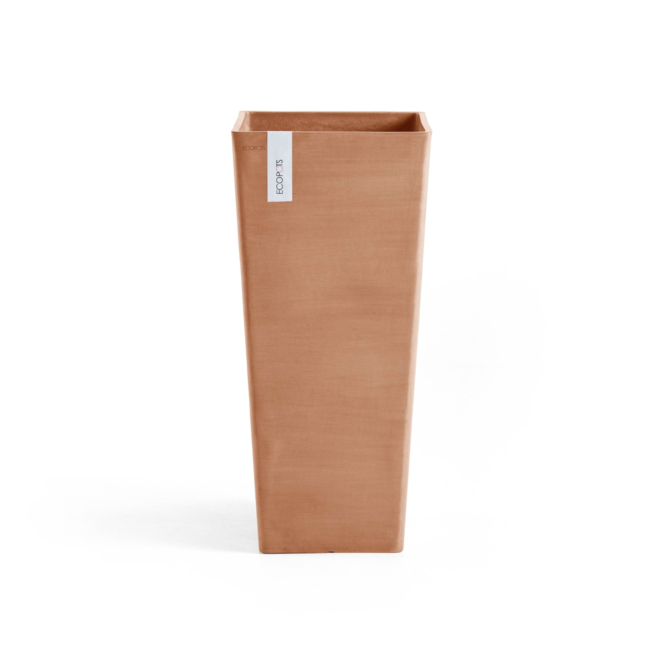 Rotterdam High Medium Square Planter - 12.6 in x 12.6 in x 27.5 in - Terracotta - Terracotta,12.5 in x 12.5 in x 27.5 in,Planter Only