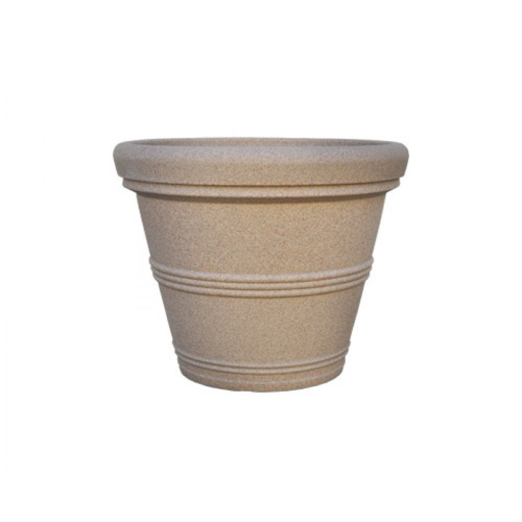 Medium Cylinder Plastic Planter - 20 in x 20 in x 16 in - Sandstone - Sandstone,20 in x 20 in x 16 in - Sandstone,20 in x 20 in x 16 in