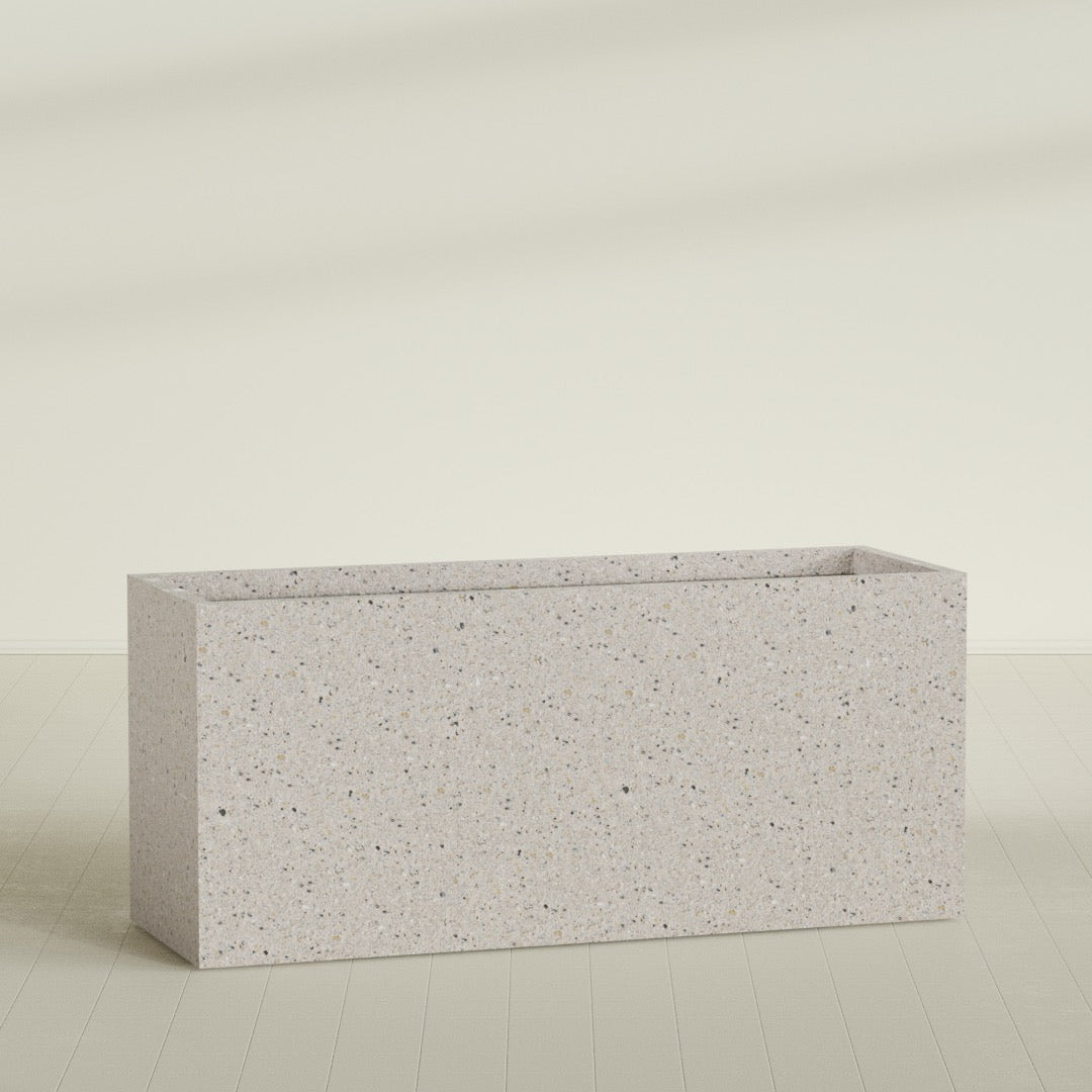 ProTone Fiberglass Premium Finish Extra Large Rectangle Planter - 72 in x 24 in x 32 in - StoneLight - Greystone - StoneLight - Greystone,72 in x 24 in x 32 in
