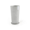 Amsterdam High Medium Tall Round Planter - 16 in x 16.25 in x 30 in - Planter + Saucer - White Grey - White Grey,16 in x 16.25 in x 30 in,Planter + Saucer