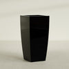 Toulan Extra Large Tall Tapered Square Fiberglass Planter - 23 in x 23 in x 48 in - Gloss Black - Gloss Black,23 in x 23 in x 48 in