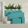 Hollywood Extra Large Narrow Rectangle Fiberglass Planter - 60 in x 12 in x 24 in - Satin Sea Foam - Satin Sea Foam,60 in x 12 in x 24 in