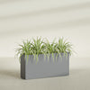 Hollywood Extra Large Narrow Rectangle Fiberglass Planter - 48 in x 12 in x 24 in - Metallic Gunmetal - Metallic Gunmetal,48 in x 12 in x 24 in