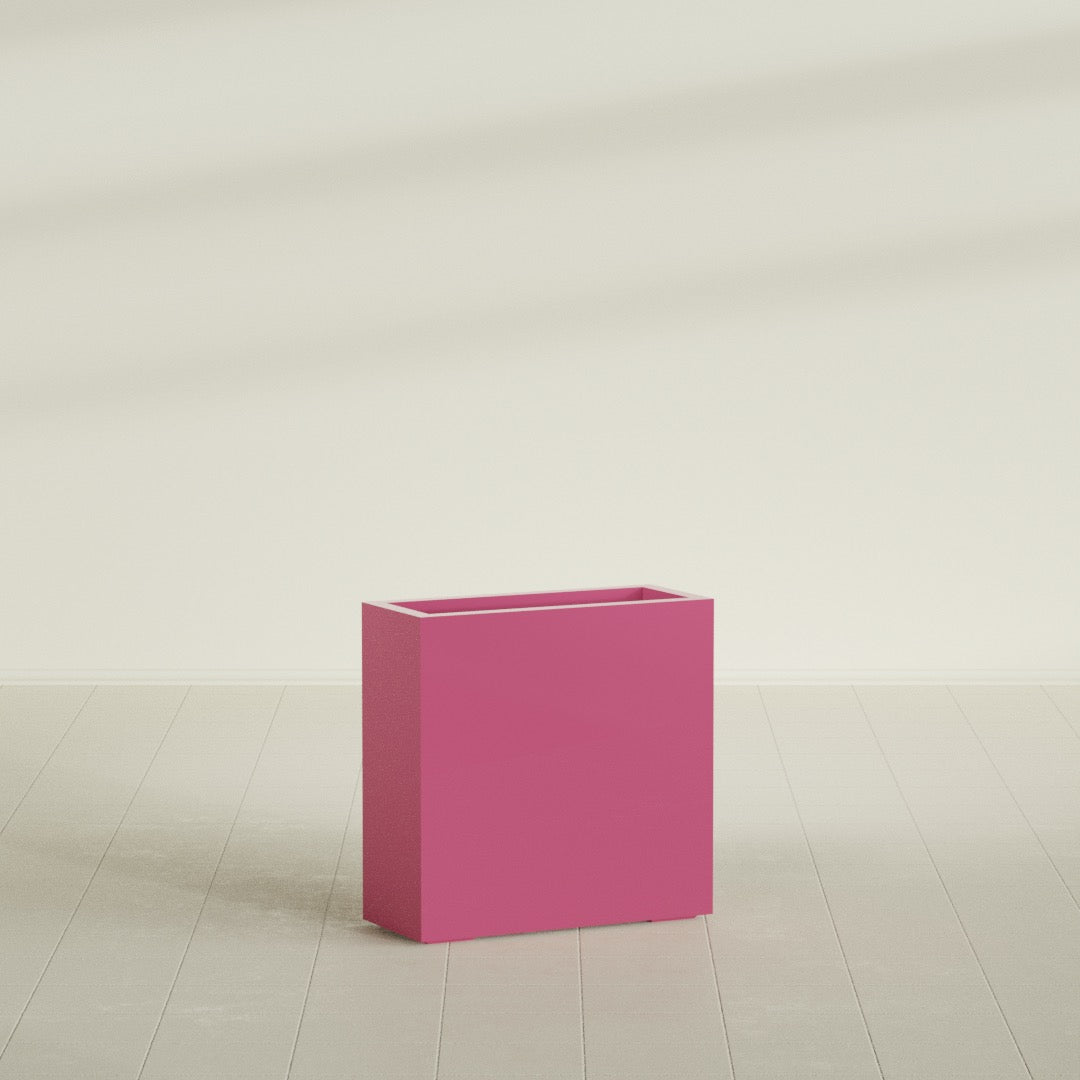 Milano Medium Narrow Rectangle Fiberglass Planter - 24 in x 10 in x 24 in - Gloss Pink Violet - Gloss Pink Violet,24 in x 10 in x 24 in