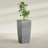 Toulan Extra Large Tall Tapered Square Fiberglass Planter - 28 in x 28 in x 60 in - Metallic Gunmetal - Metallic Gunmetal,28 in x 28 in x 60 in