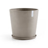 Amsterdam Medium Round Planter - 23.5 in x 23.5 in x 21.5 in - Planter + Saucer - Taupe - Taupe,23.5 in x 23.5 in x 21.5 in,Planter + Saucer